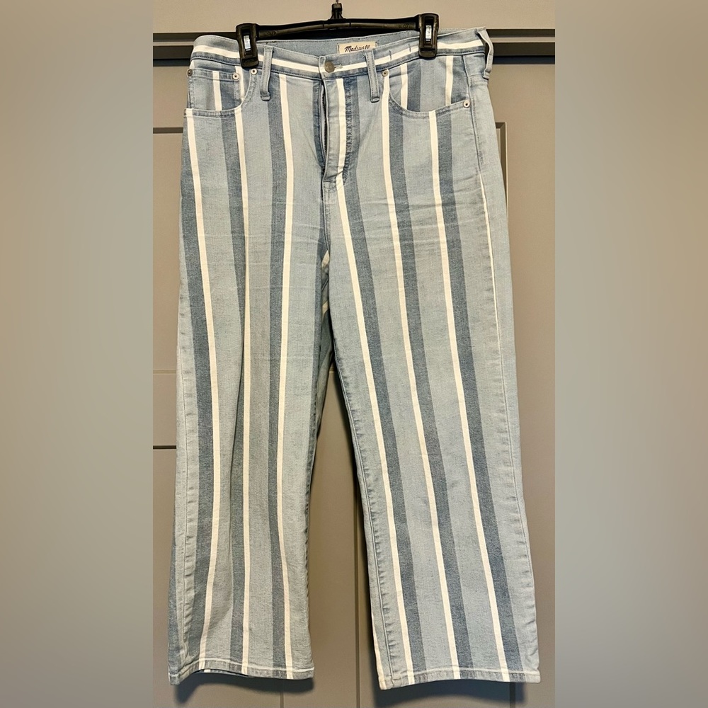 Madewell Striped Slim-Wide Leg Crop Jeans  Women’s Size 31